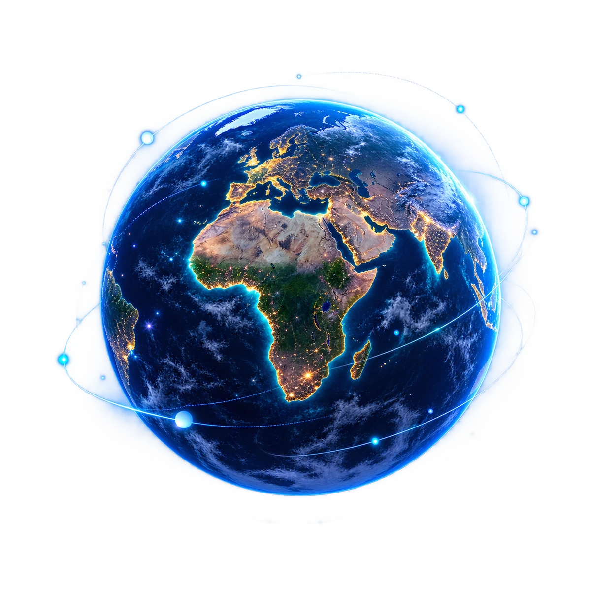 Jéjé's glowing globe connecting cultures around the world